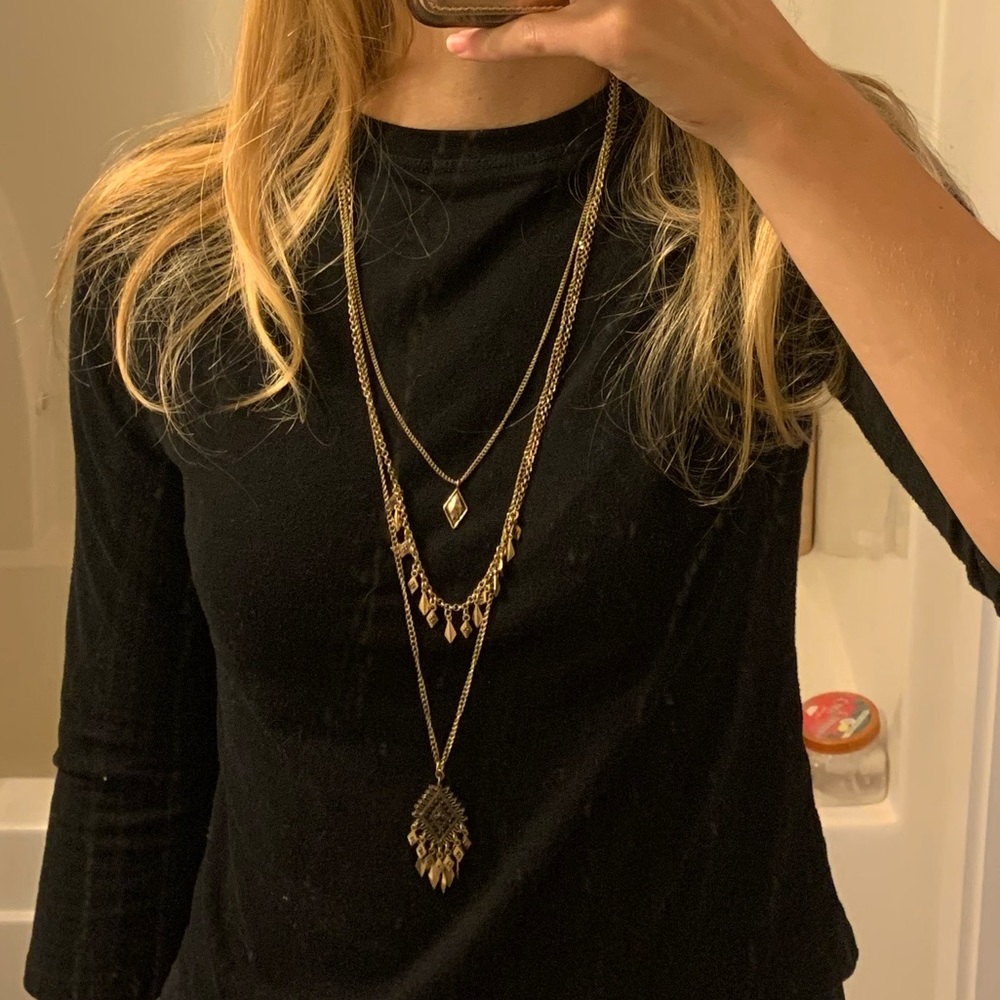 3 layer gold necklace